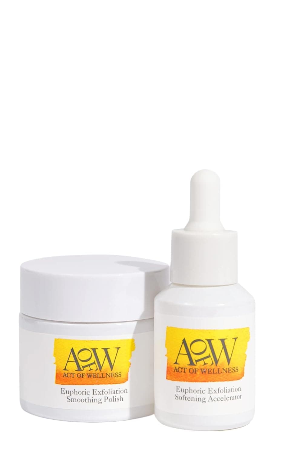 Act of Wellness Euphoric Exfoliation Weekly Exfoliating Facial Treatment Peel for Soft and Baby Smooth Skin - with Lactic and Glycolic Acid - Vegan (2oz and 1oz)