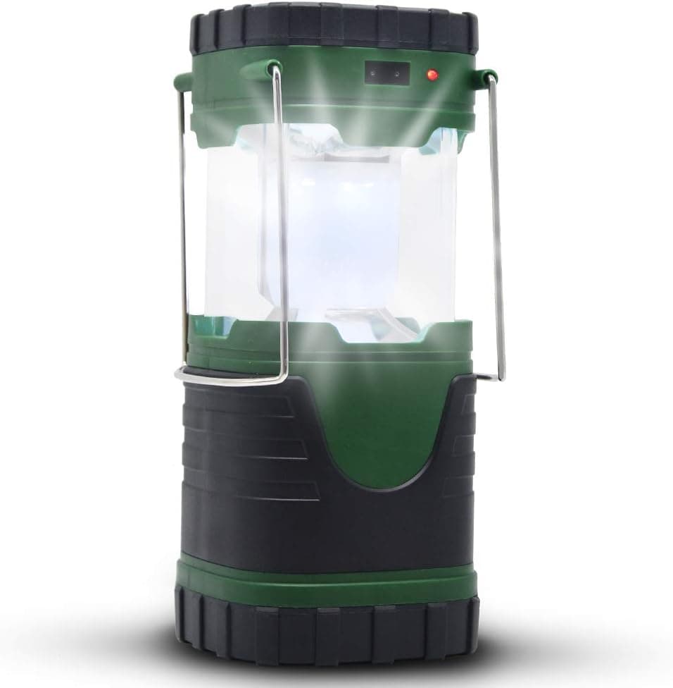 ZUYE Camping Lantern,Rechargeable Camp Light Solar LED Battery Powered 3 Charging Modes Camping Lamp Camping Lights Accessories Survival Kit Camping Emergency Hurrican, Outage (Green)