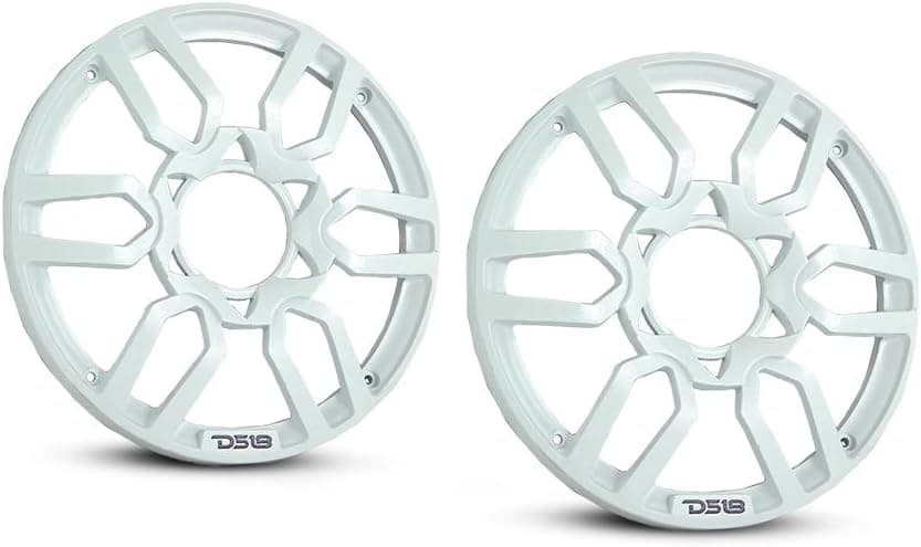 DS18 PRO-GRILL8 Speaker Cover - 8-Inch Car Audio Plastic Universal Speaker Grill Cover, Cover and Protect Your Speakers - White - Set of 2