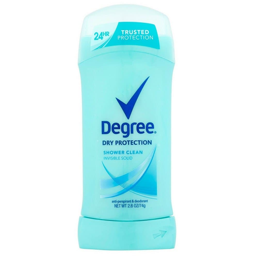 Degree Women Anti-Perspirant Deodorant Invisible Solid Shower Clean 2.60 oz (Pack of 2)