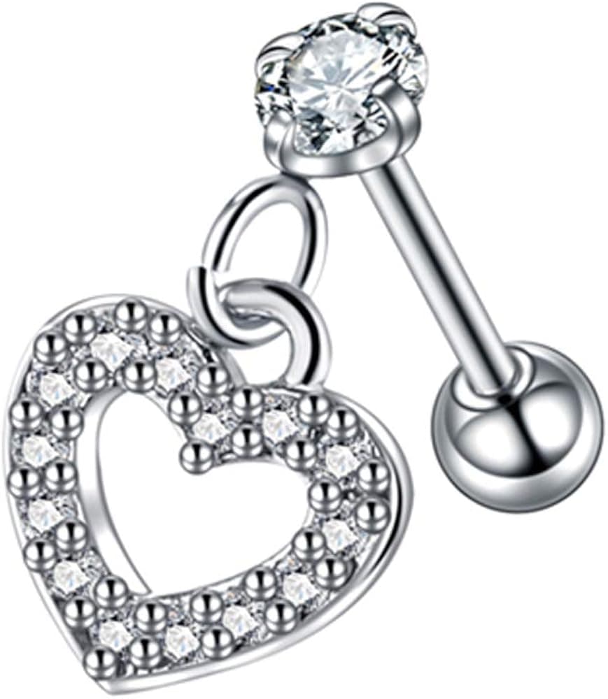 Formissky 16G CZ Cartilage Stud Earrings Upper Lobe Helix Tragus Piercing Jewelry Surgical Steel Screw Dangle Earring