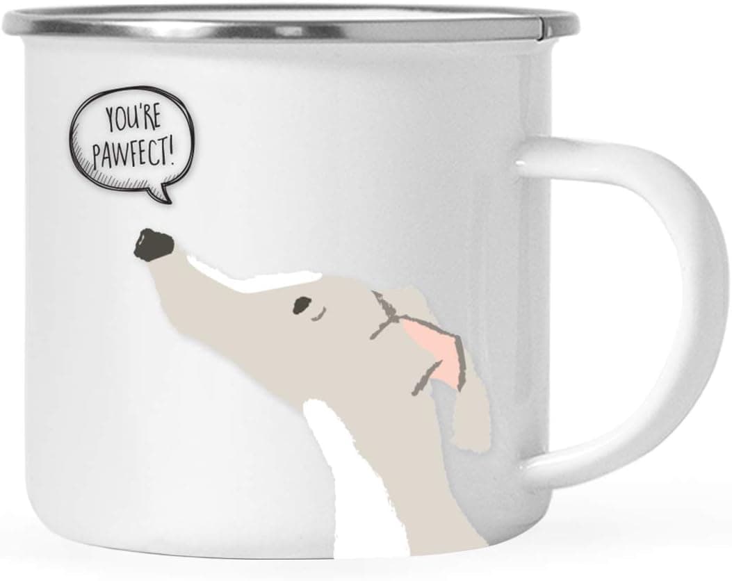 Andaz Press 11oz. Stainless Steel Campfire Coffee Mug Gift, Italian Greyhound You're Pawfect!, Funny Dog Pun, 1-Pack, Novelty Hot Chocolate Birthday Christmas Cup Gift Ideas for Dog Lovers