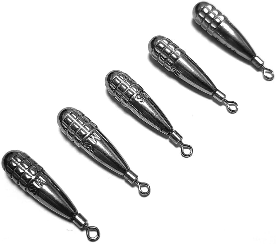 Max Sense Grenade Design Tungsten Drop Shot Fishing Weights, Free Rig Down Shot Rig Fishing Sinkers in Various Shapes and Sizes for Bass Fishing