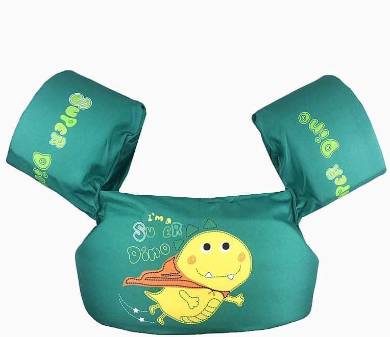 Swim Arm Bands Trainer Float Foam Vest Learn Swimming Assistance Independence Fun Aid Water Pool Beach (Super Dinosaur)