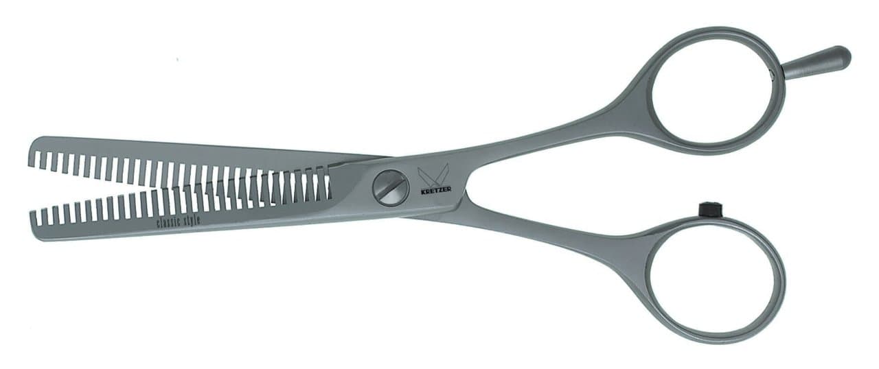 Kretzer Classic 5.5 Inch Hair Texturizing /Thinning Scissors, 5 Teeth, Removable Finger Rest (57614z05) - Made in Germany