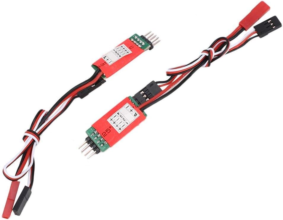 2 PCS RC Car Light Receiver Cord, RC Controller Switch Third Channel Control Switch Receiver Cord RC Model Car Spare Parts(E Type Red) Model Car Accessories