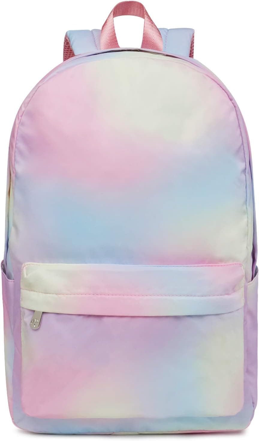 Oflamn School Backpack Rainbow Daypack Casual Book Bag for Teen Girls (Rainbow Mix)