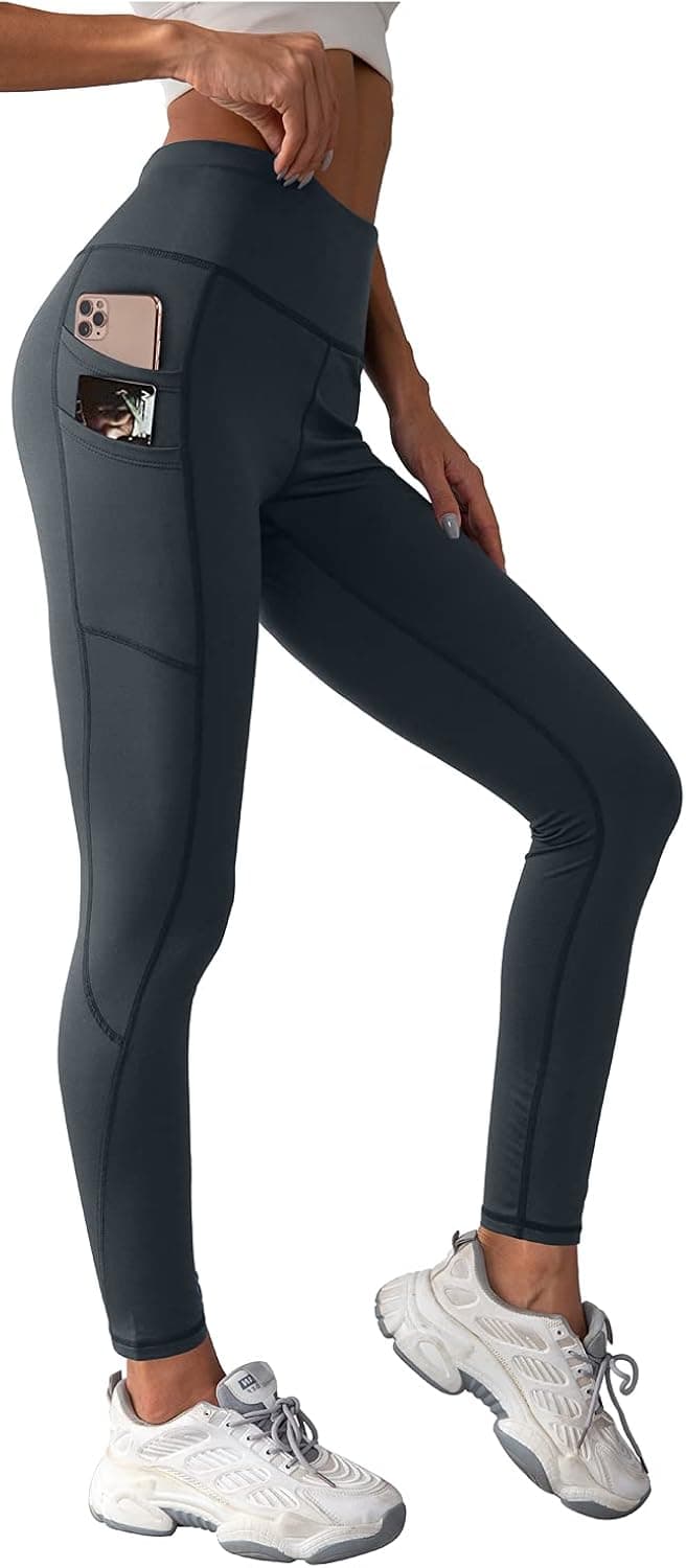 XIEERDUO Women's High Waisted Fleece Lined Water Resistant Leggings Running Hiking Tights Pockets