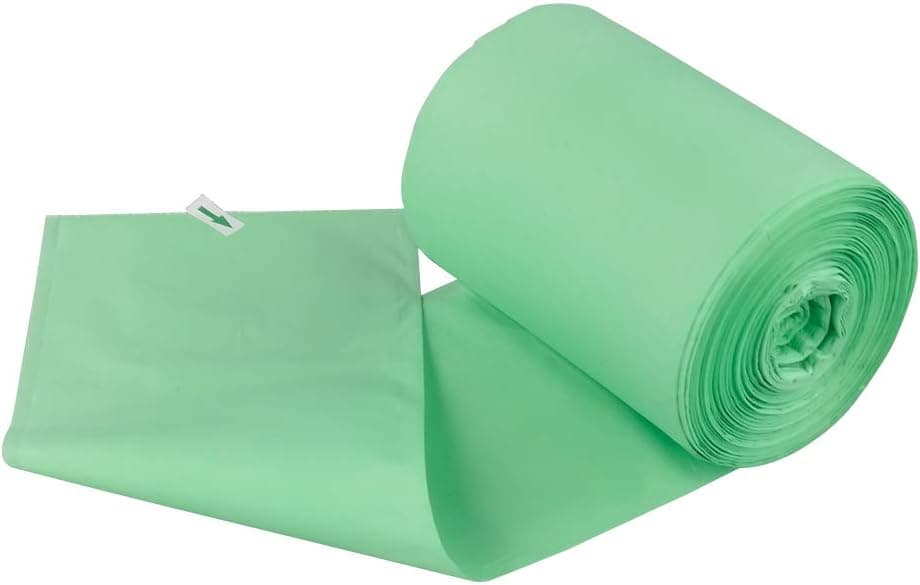 Qsbon Green 5 Gallon 100% Compostable Biodegradable Trash Bags, 90 Counts, F