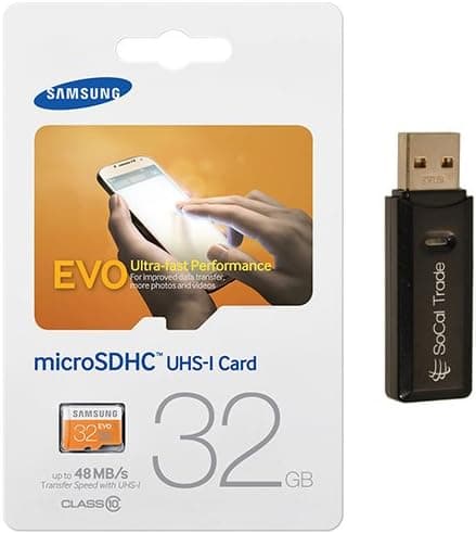 32GB Samsung MicroSD HC MicroSDHC Class 10 Memory Card 32G (32 Gigabyte) for Nokia 105 106 107 207 208 301 515 Lumia 520 625 720 925 928 1020 Asha 210 501 with SoCal Trade, Inc. MicroSD & SD USB Card Reader