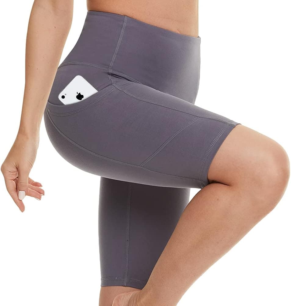 Fotociti Yoga Shorts for Women – 5" High Waisted Biker Shorts with Pockets for Workout, Training, Running