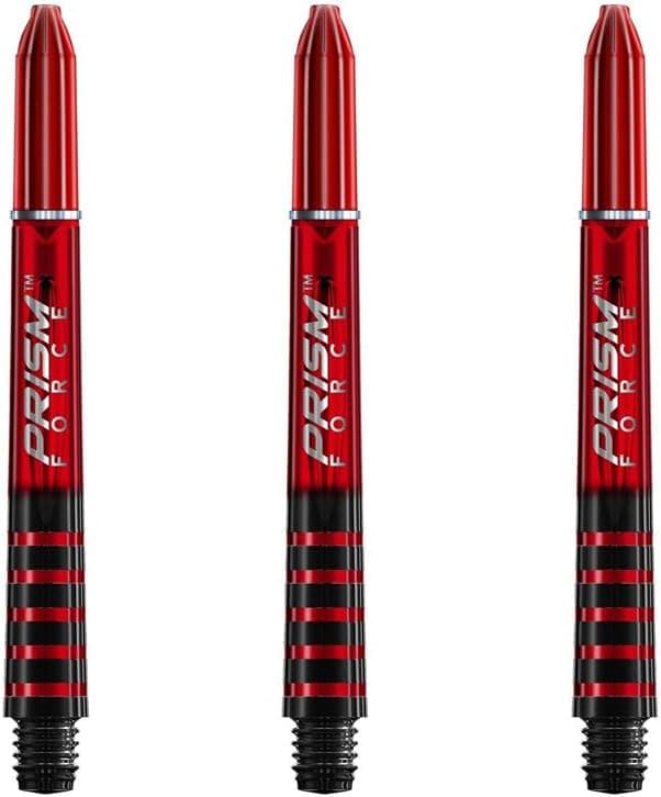 Winmau Prism Force Dart Shafts, Force Grip Zone Stems, Medium 48mm, Red