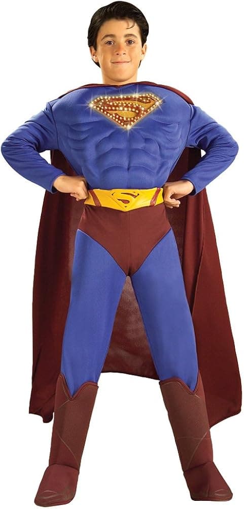 Deluxe Muscle Chest Fiber Optic Superman Costume