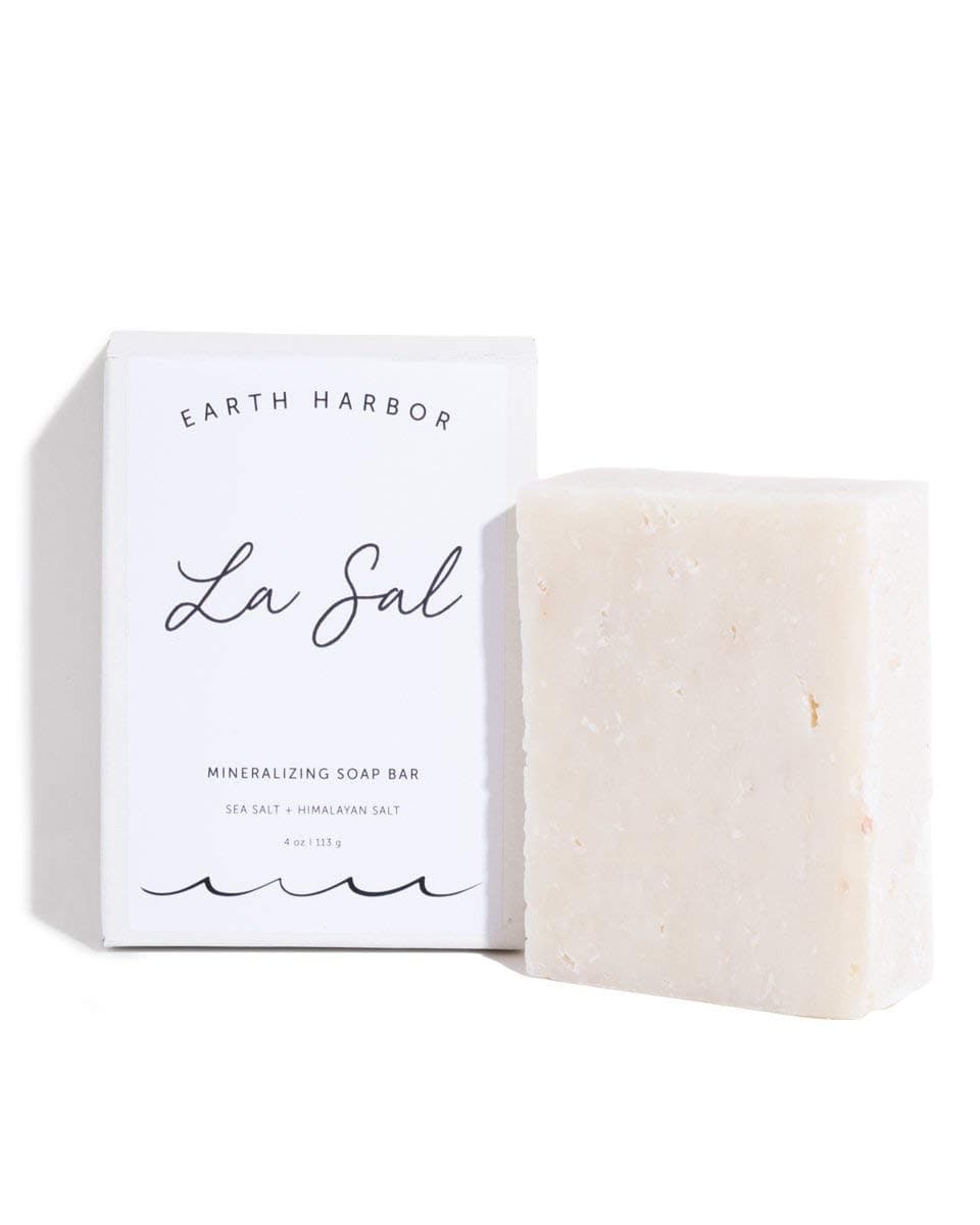 Earth Harbor | LA SAL Mineralizing Soap Bar - Mineralizes & Detoxifies | Himalayan and Sea Salt + Shea Butter | 100% Natural + Zero-Waste | 4 oz