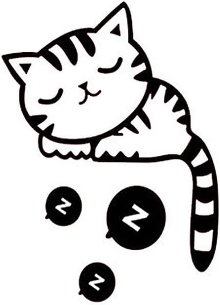 Morenitor DIY Wall Stickers, Cute Creative Cartoon Animal Pattern Removable Vinyl Wallpaper Wall Decor for Home, School, Office, Cafe (Snooze Cat)