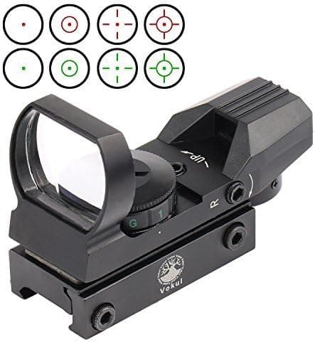 Vokul Tactical 4 Reticle Red Dot Open Reflex Sight with Weaver-Picatinny Rail Mount for 22 mm Rails