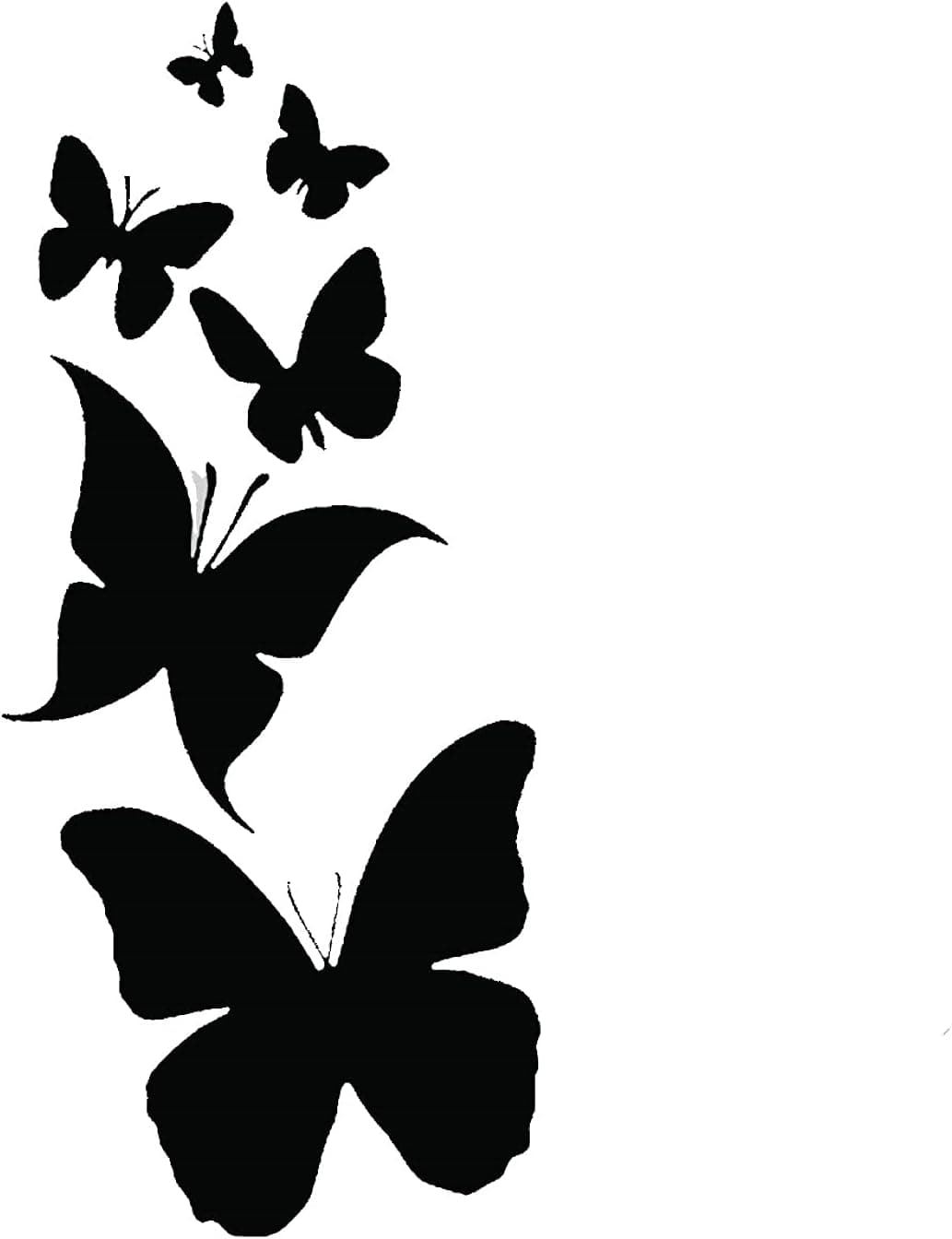 Pixel Inno Butterflies Family Vinyl Decal Sticker | Black | for Cars, Vans, SUV, Trucks, Window, Wall, Laptop |7.0x3.0 | PI 0168