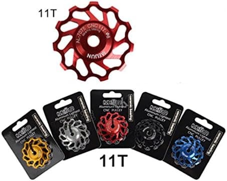 Juscycling Cycling MTB Road Bike Aluminum Ceramic Bearing Pulley Jockey Wheel for Rear Derailleur 11T (5 Color), 1 Pcs