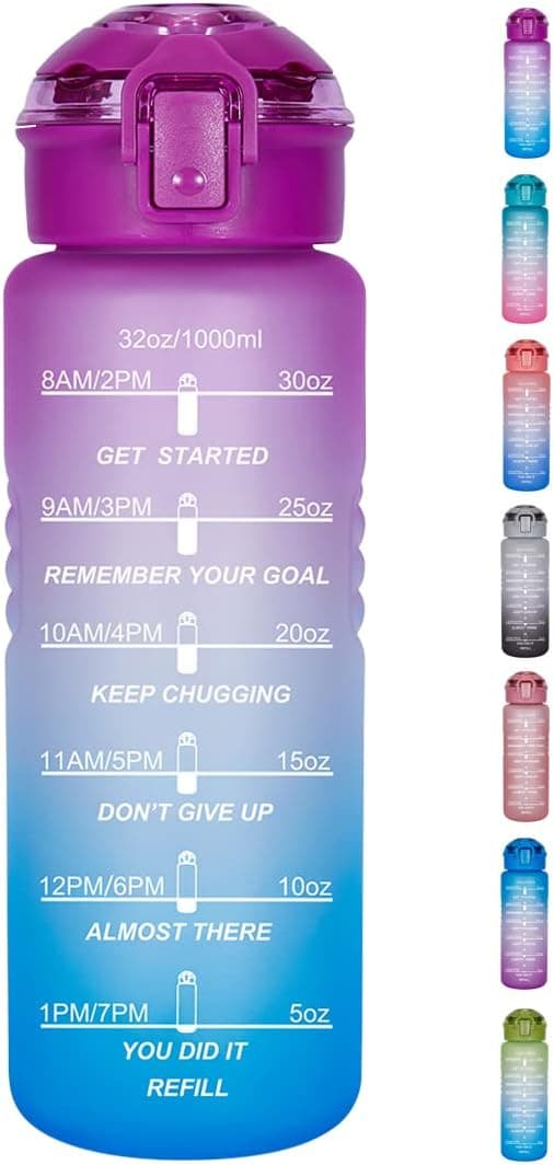 Goothdurs 24oz/32oz/50oz Motivational Water Bottle with Time Marker Reminder – Water Tracker Bottles with Times to Drink - Leak-Proof BPA Free Hydration Sports Daily Water Bottle Jug