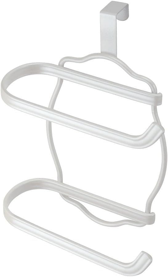InterDesign York Lyra Over Tank Toilet Paper Holder – 2 Roll Storage for Bathroom, Pearl White