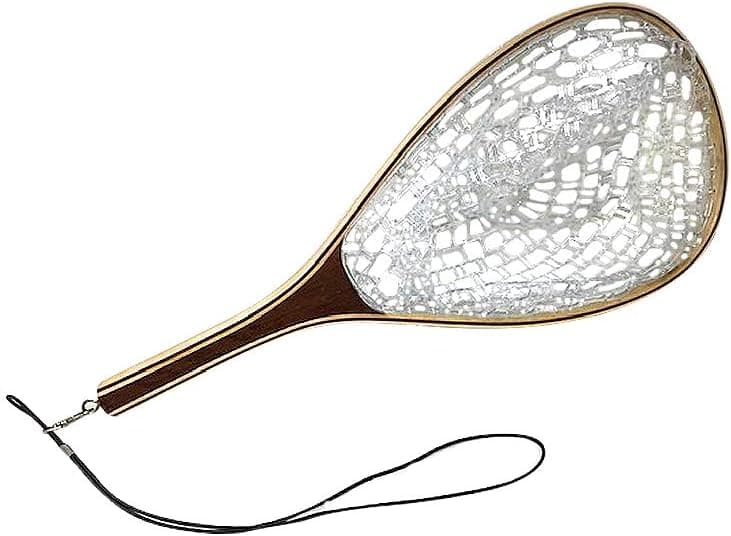 23.6" Fly Fishing Fish-Safe Wood with Rubber Net by Trademark Innovations (Sapele Wood)