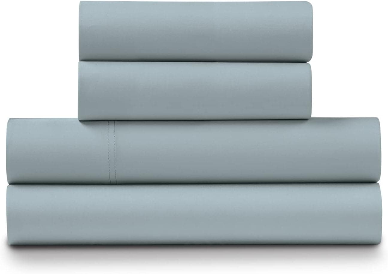 Ella Jayne 100% Bamboo Bed Sheets - 16" Deep Pockets - 4 Piece Luxury Bedding Set - Ultra Soft with Temperature Control Fibers - 1 Fitted Sheet, 1 Flat Sheet, 2 Pillow Cases… (Full, Blue)