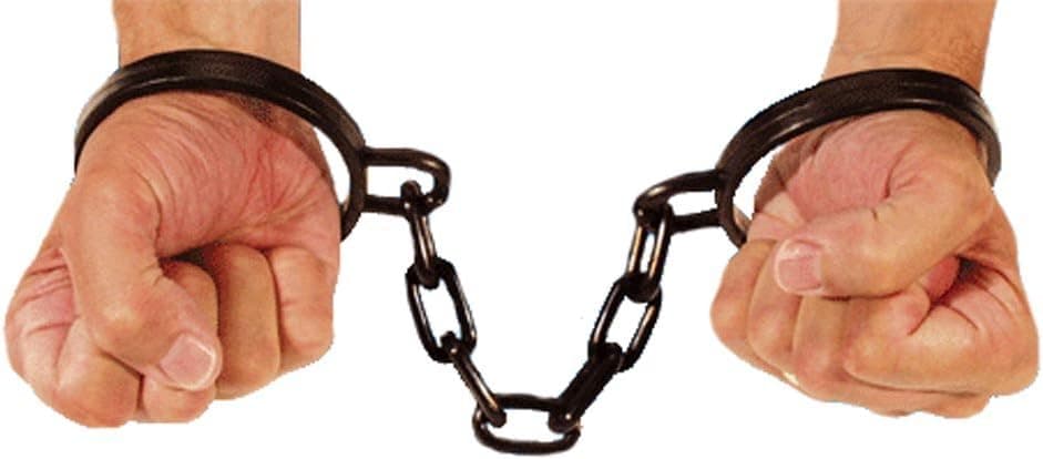 Plastic Wrist Shackles w/ Chain Costume Accessory