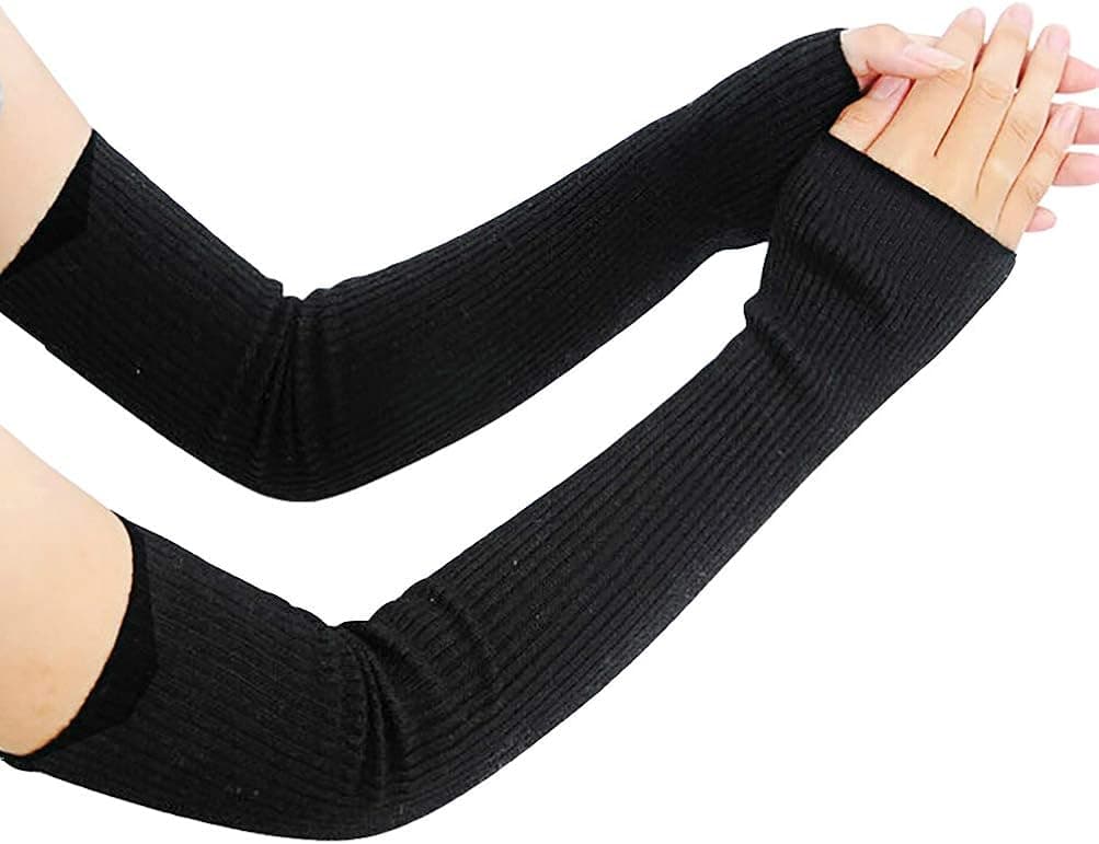 Leyoung Women's Cashmere Warm Long Fingerless Gloves Winter Arm Warmer