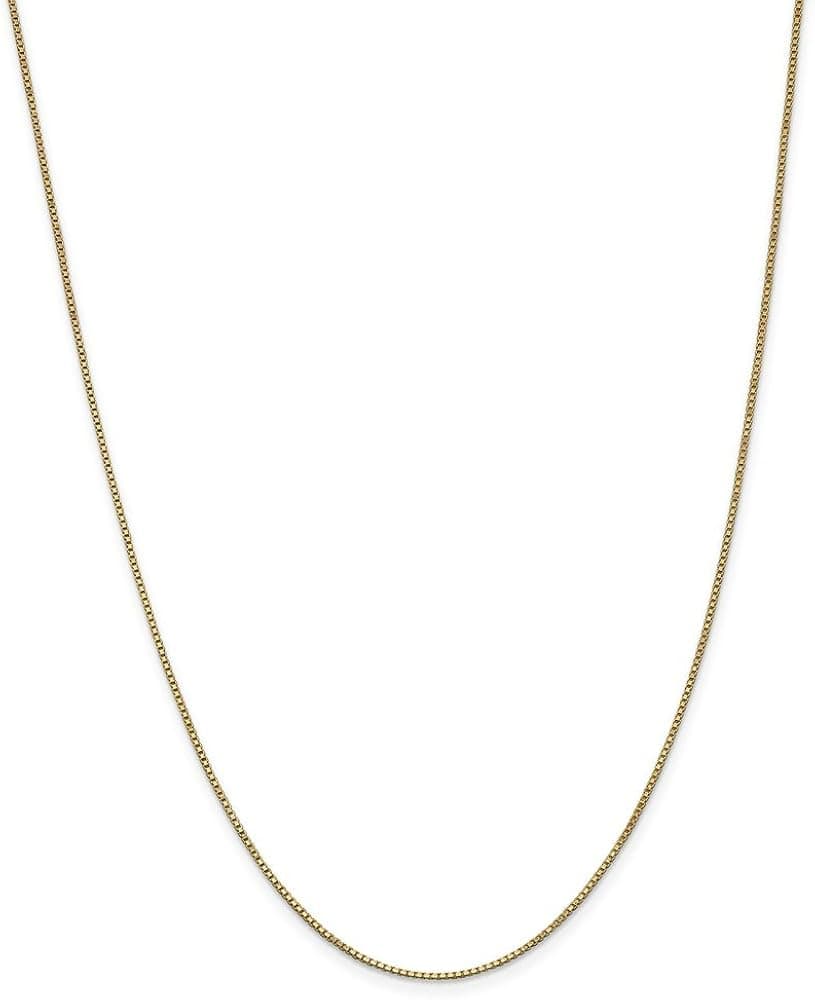 Solid 14k Yellow Gold 1.0mm Box Chain Necklace