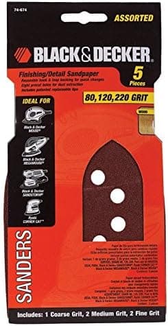Black & Decker Power Tools BDAMMMX-5 Assorted Mega Mouse Finishing & Detail Sandpaper