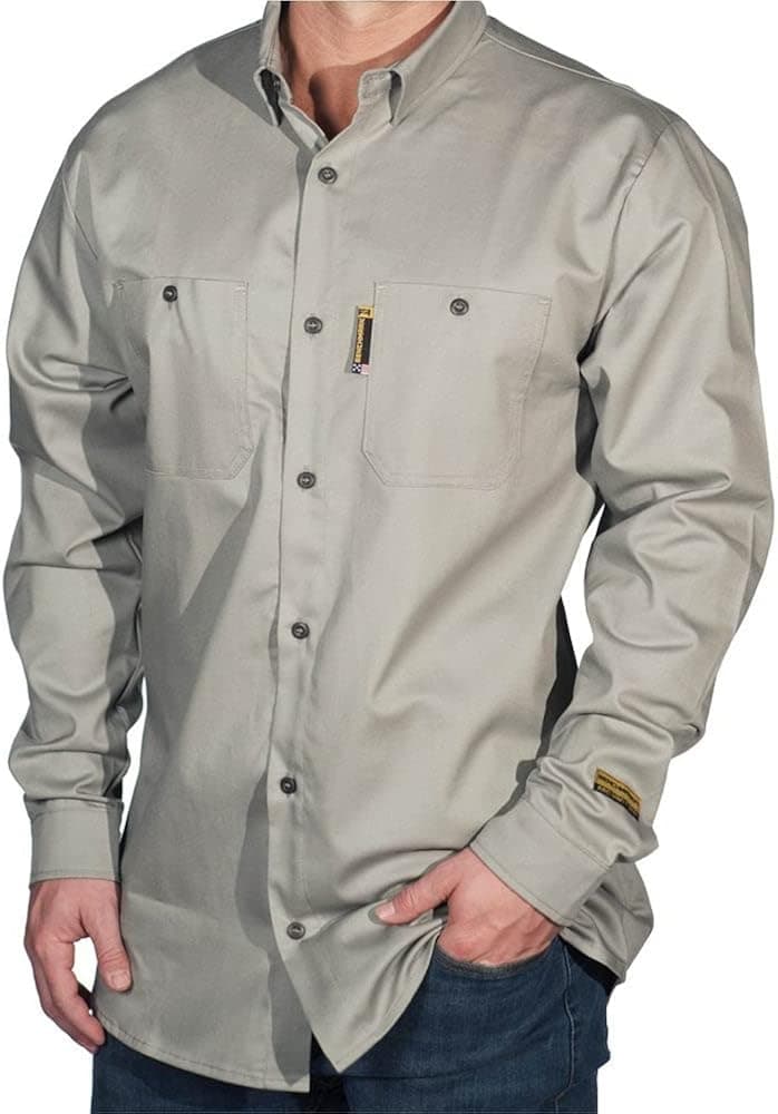 BENCHMARK FR Flame Resistant The Lowdown Button Up Long Sleeve Shirt - Made in The USA