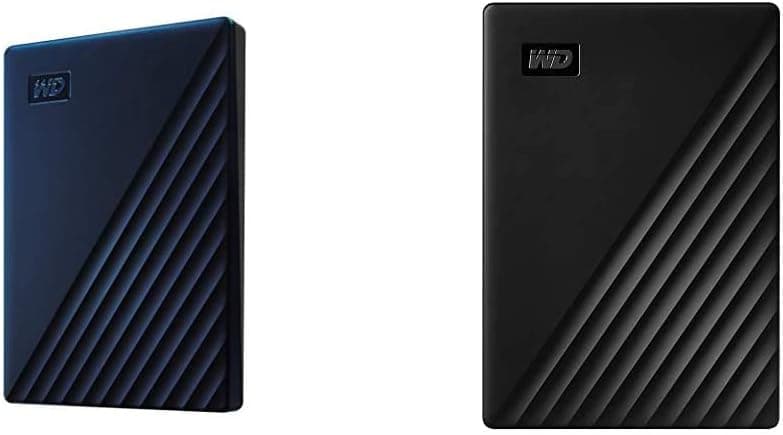 WD 2TB My Passport for Mac Portable External Hard Drive - Blue, USB-C/USB-A - WDBA2D0020BBL-WESN & 2TB My Passport Portable External Hard Drive, Black - WDBYVG0020BBK-WESN