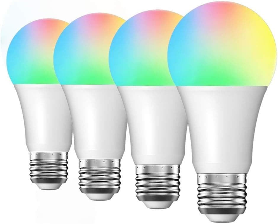 Smart Light Bulb Compatible with Alexa / Google Home IFTTT, Luntak Dimmable Color Changing Alexa Light Bulbs, 60W Equivalent no Hub Required A19 E26 600 Lumens 4 Pack