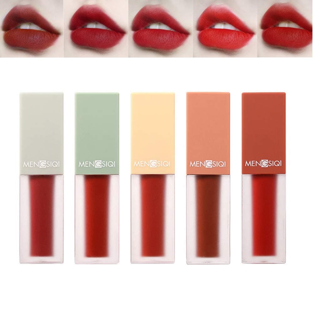 Petansy 6Pcs Velvet Liquid Lipstick Set Moisturizer Smooth Lip Gloss Set Waterproof Long-Lasting Lip Stain Kit with Gift Box