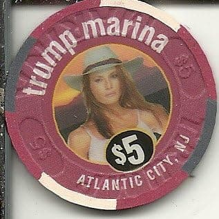 $5 trump marina high steaks obsolete casino chip atlantic city new jersey