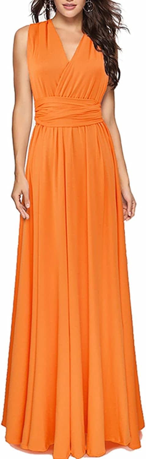 PERSUN Women's Convertible Multi Way Wrap Maxi Dress Long Party Grecian Dresses