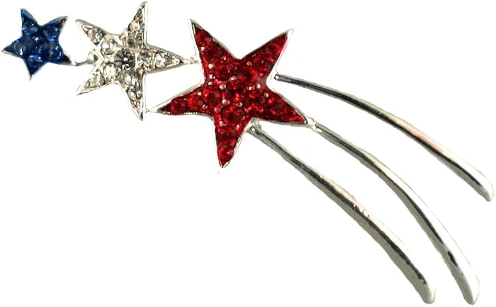 Patriotic Shooting Star Brooch/Pin