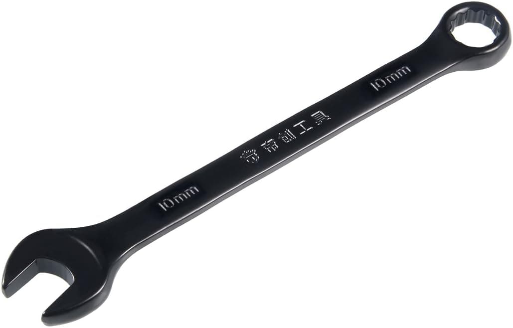uxcell Metric 10mm 12-Point Box Open End Combination Wrench Black Electrophoresis Coating, Cr-V
