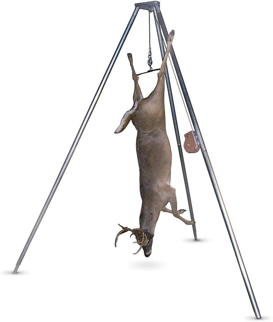 Guide Gear Tripod Portable Game Hanger Deer Hoist Lift System for Hunting, Hide Skinning, Field Dressing