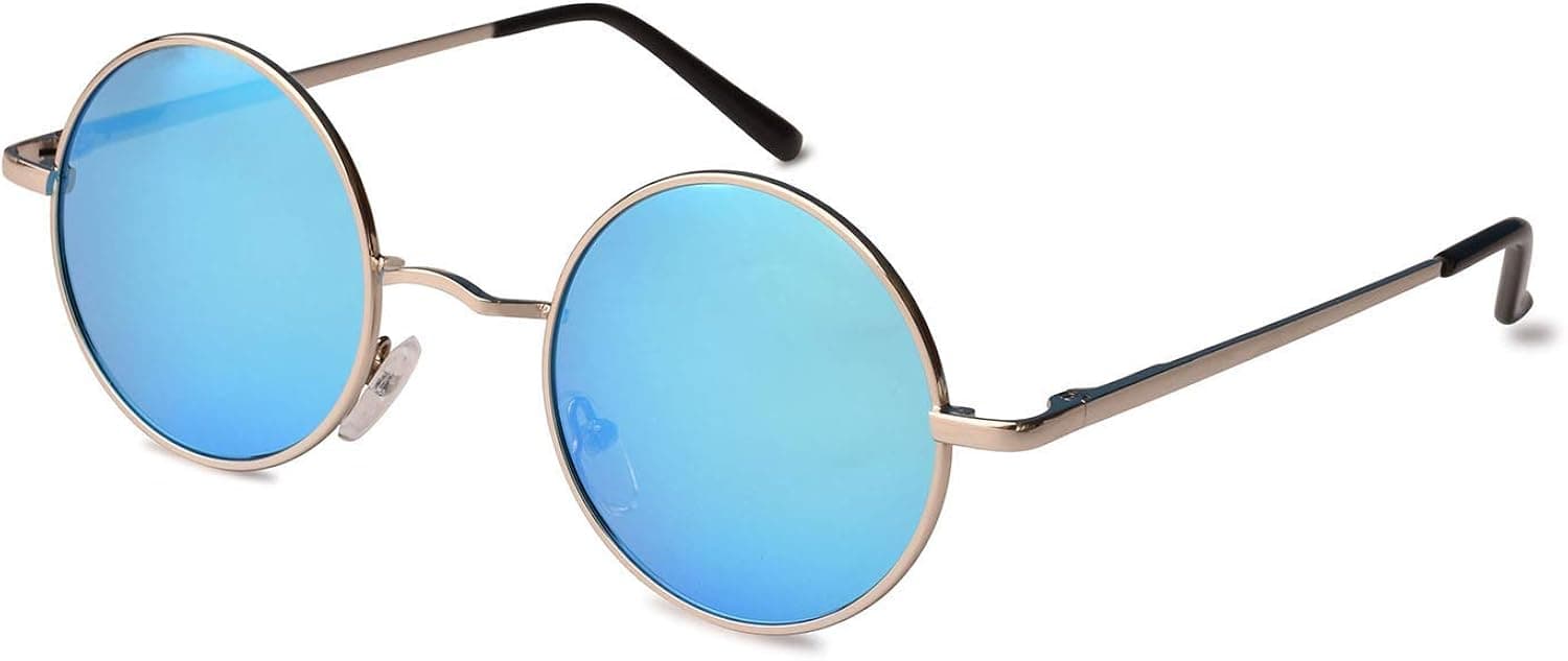 TrendyMate John Lennon Retro Round Polarized Hippie Sunglasses Small Circle Steampunk Sun Glasses