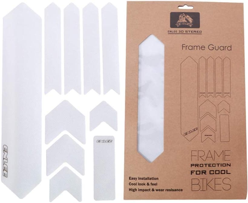 Bike Frame Guard DIY Protecter Waterproof Sticker Decals High Impact PVC Material 3D Structure Bicycle Sticker for Mountain Bike Road Bike, Protects Bike from Scratches and Dings(Transparent Pattern)