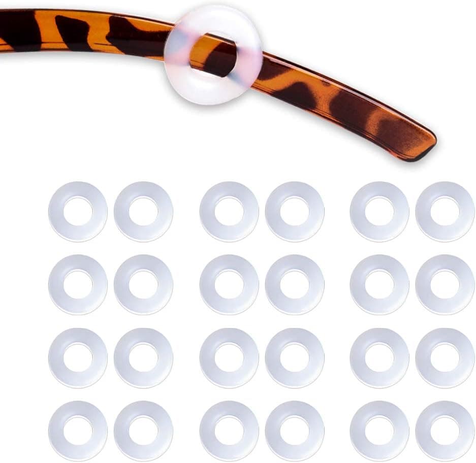 Silicone Eyeglasses Temple Tips Sleeve Retainer, Anti-Slip Round Glasses Retainers Comfort Eyeglasses Ear Hooks for Sunglasses Reading Glasses Eyewear, Clear 12 Pairs