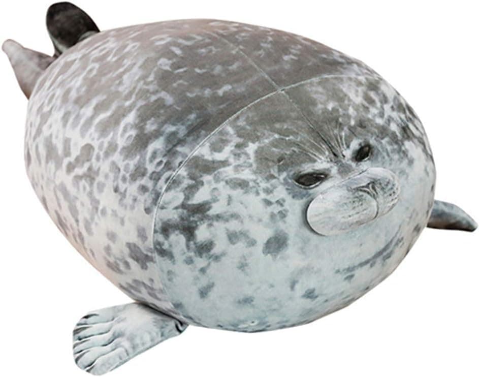 Cute Seal Pillow，Stuffed Cotton Plush Animal Toy Lovely Ocean Plushies Animal Hugging Pillow Cushion (15 in)