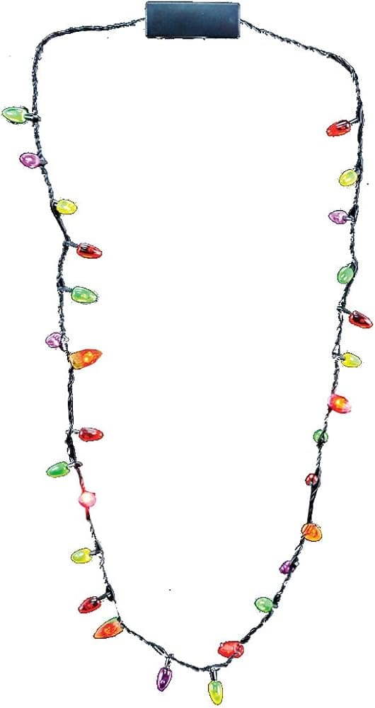 Rhode Island Novelty 28" Mini Flashing Light-up Blinking Christmas Lights Costume Necklace LED Bulbs