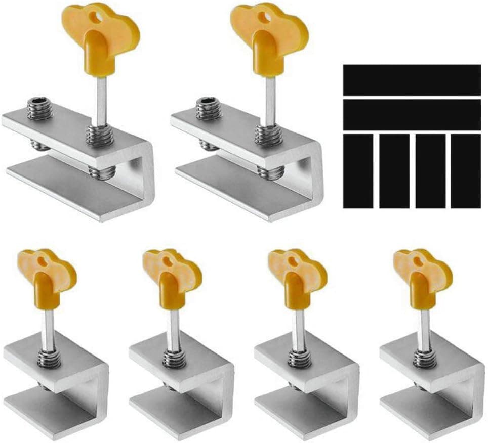 Adjustable Sliding Window Locks, Aluminum Window Locks Security with Key, Window Locks for Vertical Sliding Windows Home and Office (Double-Locks 2 Pack + Single-Locks 4 Pack)