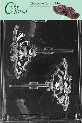 Cybrtrayd Life of the Party Halloween Bat Lolly Chocolate Candy Mold in Sealed Protective Poly Bag Imprinted with Copyrighted Cybrtrayd Molding Instructions