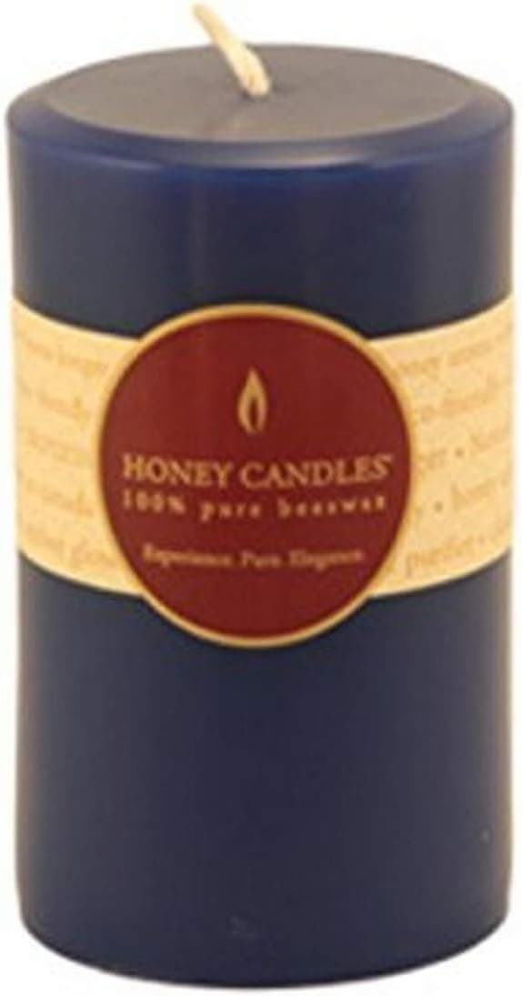 Honey Candles Pure Beeswax 5'' Pillar-Blue