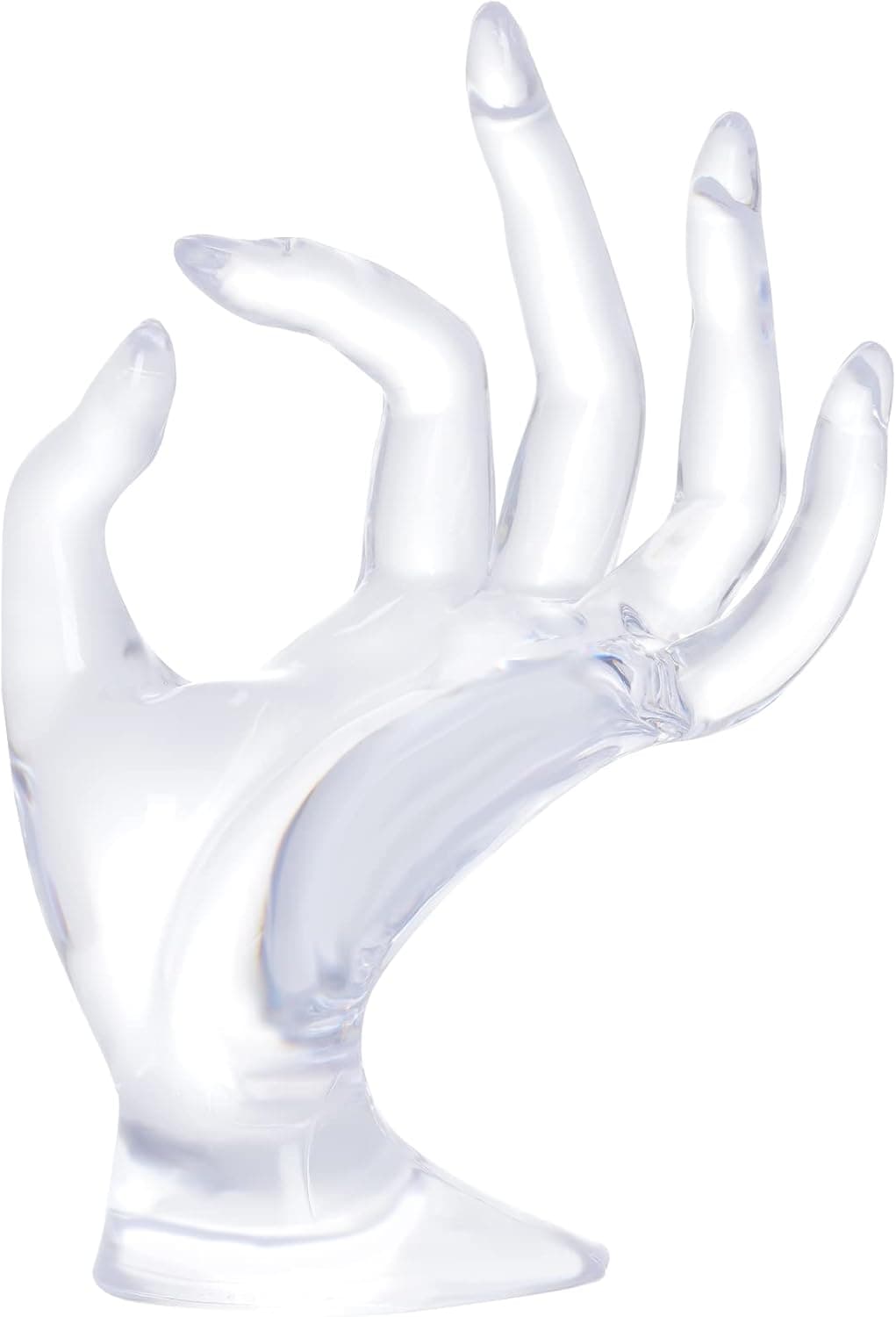 Female Mannequin Hand Jewelry Display Holder Necklace Bracelet Ring Watch Stand Support for Organization (Clear)
