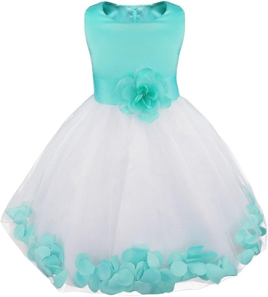 FEESHOW Wedding Pageant Petals Flower Girl Dress Bridesmaid Formal Graduation Party Prom Gown