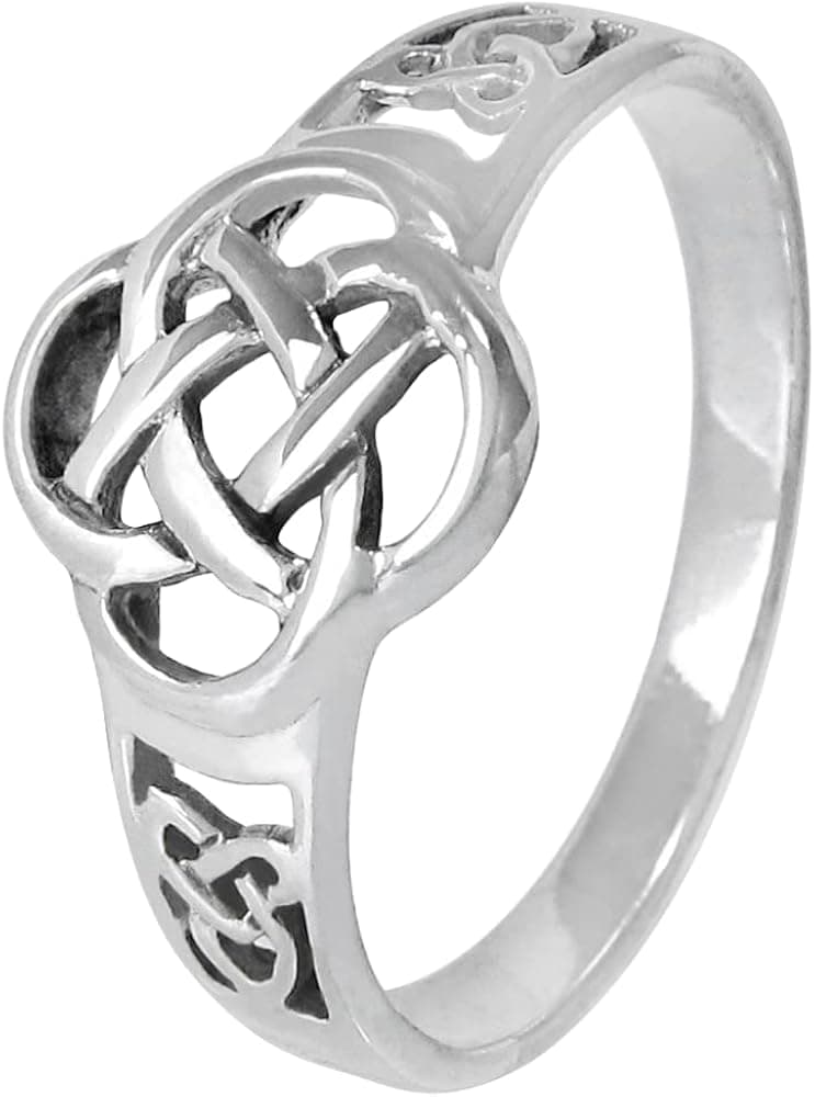 Sterling Silver Celtic Triquetra Solomon's Knot Ring (Size 4-15)
